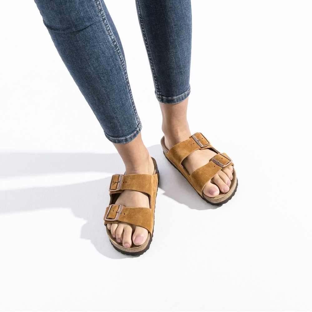 BIRKENSTOCK | 36 | Oiled Leather Cognac Double Strap Buckle Slip-On Sandals